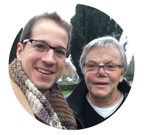 El doctor Macía Colón y el doctor Alex Laimetre en Bruselas, Bélgica.